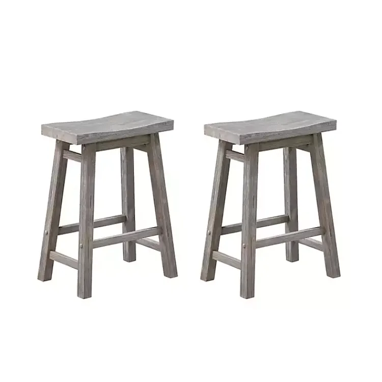 Bar Stools & Counter Height Stools-Kirklands Home Storm Sonoma Saddle Counter Stools, Set of 2 Gray