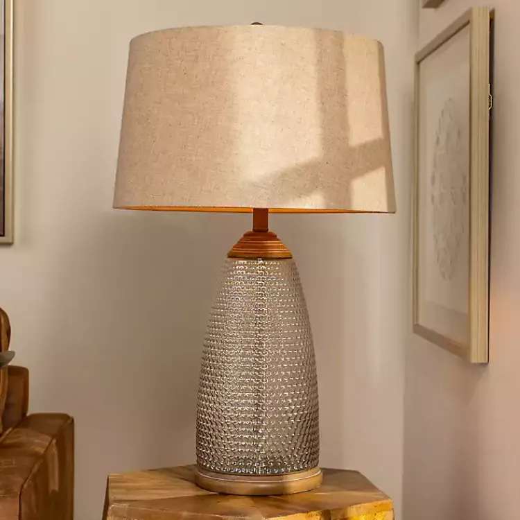 Table Lamps-Kirklands Home Hobnail Glass Table Lamp Tan