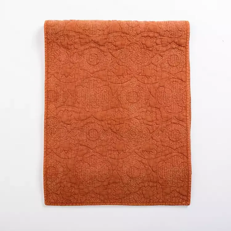 Table Linens-Kirklands Home Avery Rust Quilted Table Runner, 80 in. Orange