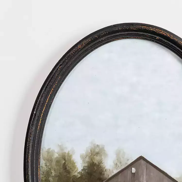 Framed Art-Kirklands Home Barn Landscape Oval Framed Art Print