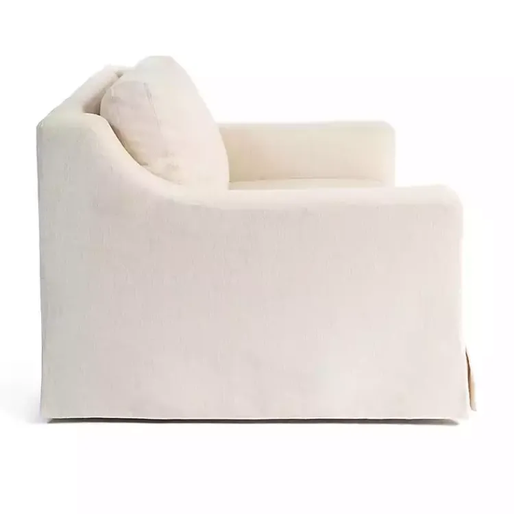 Accent Chairs-Kirklands Home Upholstered Weekend Swivel Accent Chair Ivory