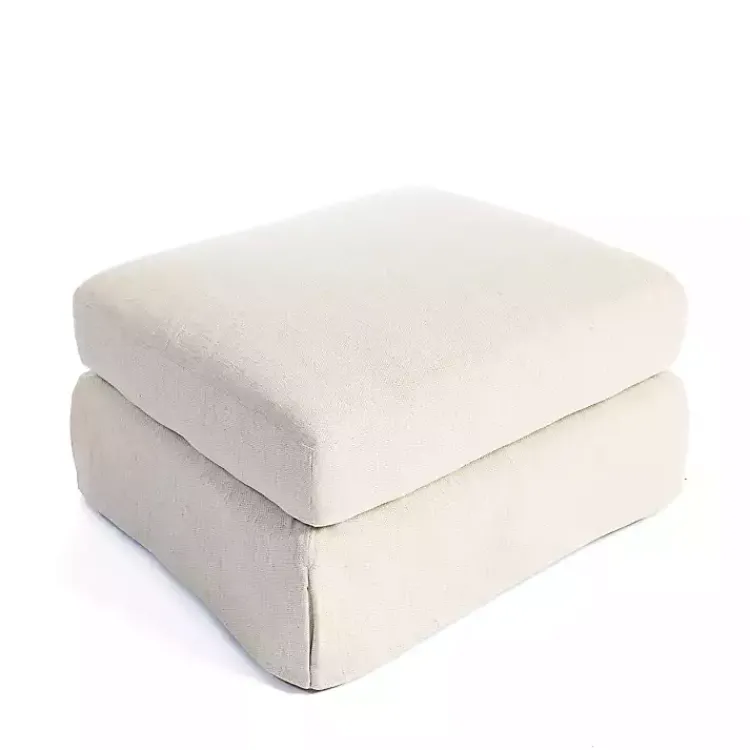 Benches & Ottomans-Kirklands Home Upholstered Weekend Ottoman Ivory