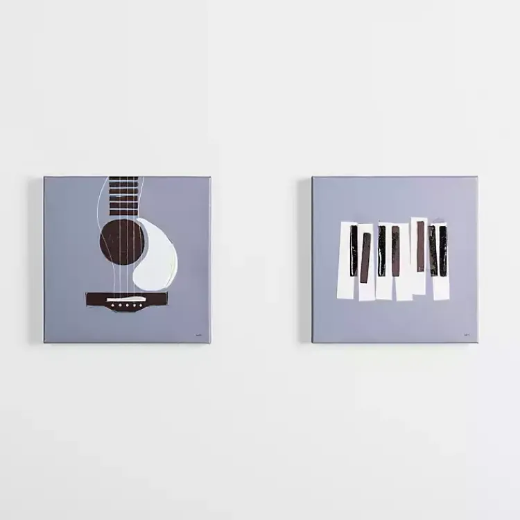Canvas Art-Kirklands Home Instruments I Canvas Art Prints, Set of 2 Gray