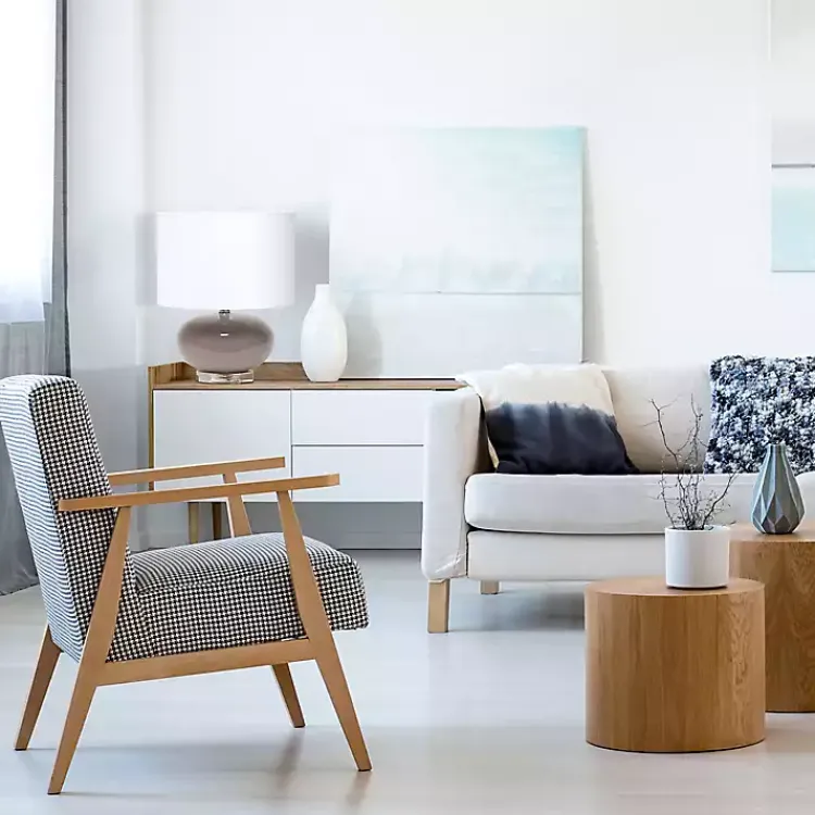 Table Lamps-Kirklands Home Glass Short Oval Table Lamp Brown