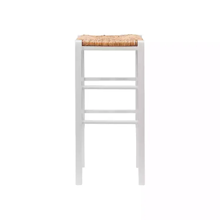 Bar Stools & Counter Height Stools-Kirklands Home White Wood Seagrass Backless 2-pc. Bar Stool Set Tan