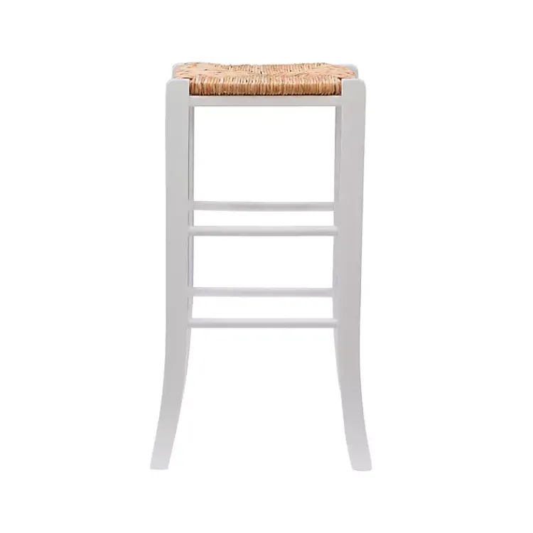Bar Stools & Counter Height Stools-Kirklands Home White Wood Seagrass Backless 2-pc. Bar Stool Set Tan