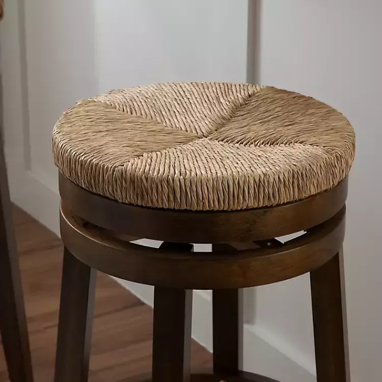 Bar Stools & Counter Height Stools-Kirklands Home Dark Seagrass Swivel Bar Stool Brown