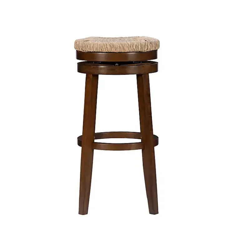 Bar Stools & Counter Height Stools-Kirklands Home Dark Seagrass Swivel Bar Stool Brown