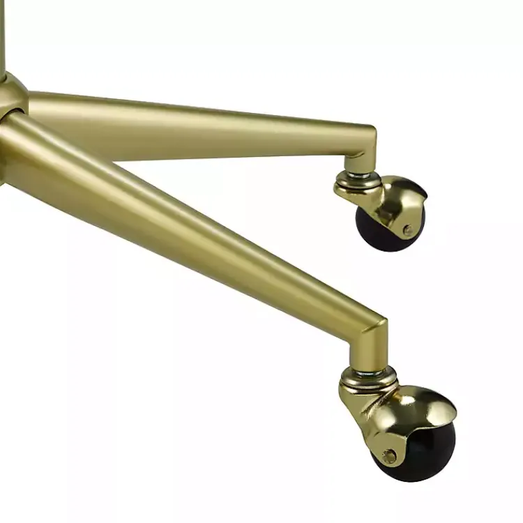 Office Furniture-Kirklands Home Cream Upholstered Tufted Swivel Office Chair Ivory