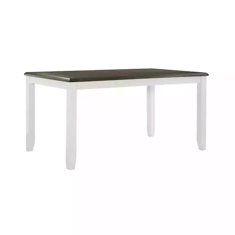 Dining Tables-Kirklands Home Gray and White Two-Toned Wood Dining Table