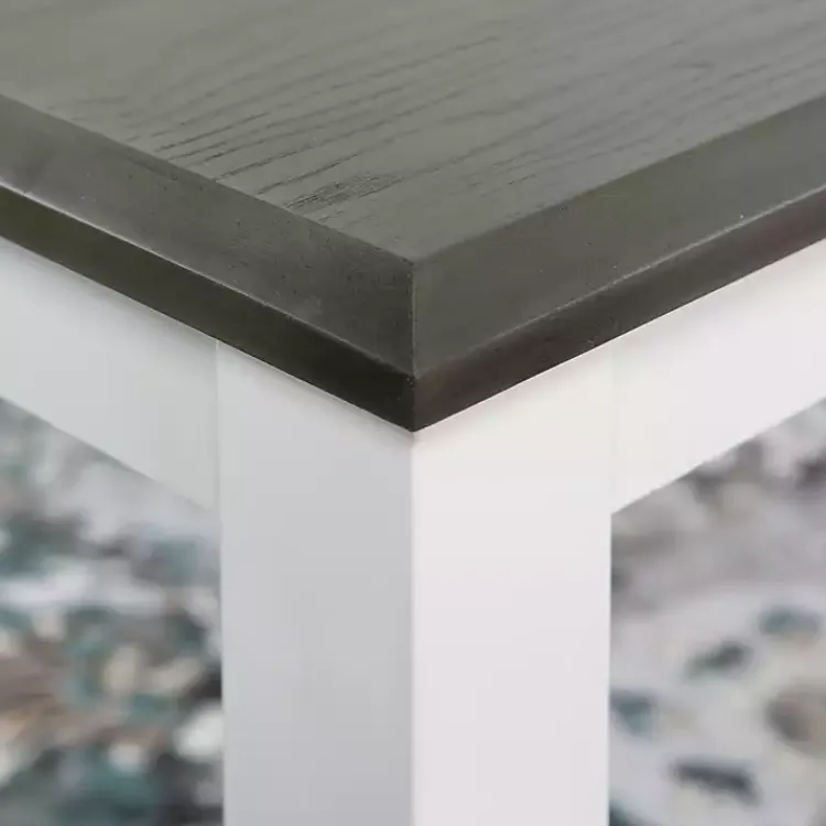 Dining Tables-Kirklands Home Gray and White Two-Toned Wood Dining Table