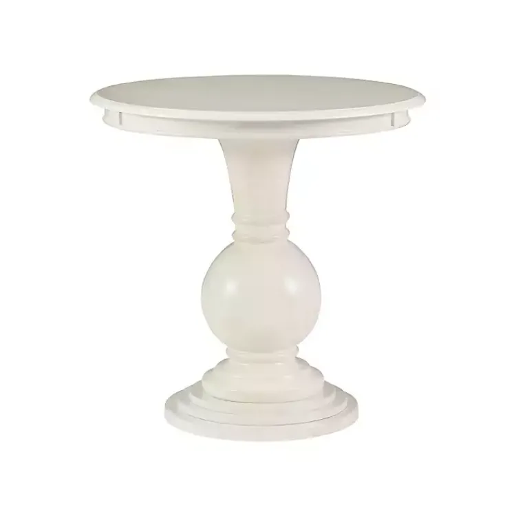 Accent & End Tables-Kirklands Home Wood Round Base Side Table White