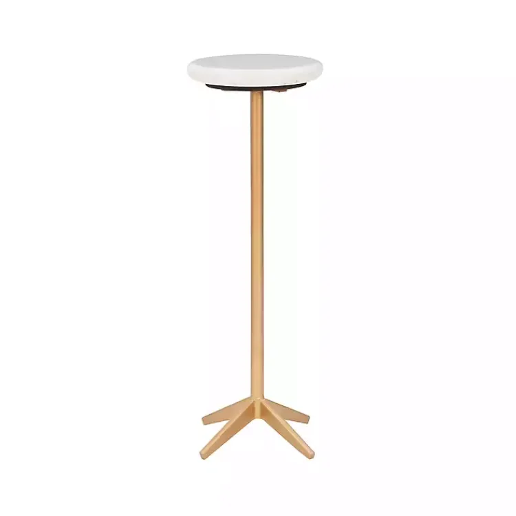 Accent & End Tables-Kirklands Home Marble and Gold Base Cocktail Table White