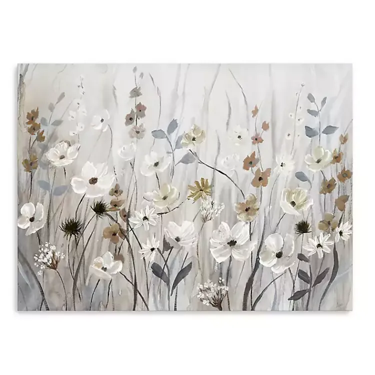 Canvas Art-Kirklands Home Misty Meadow Field Canvas Art Print Gray