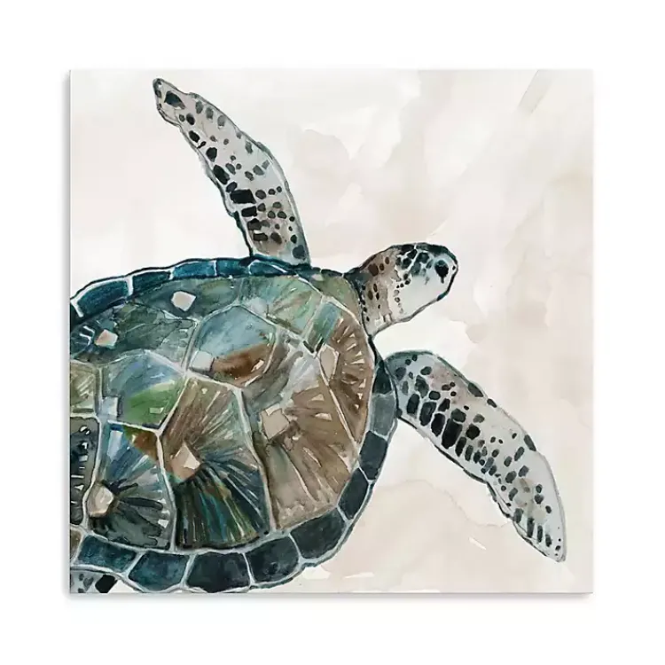 Canvas Art-Kirklands Home Neutral Sea Turtle I Giclee Canvas Art Print