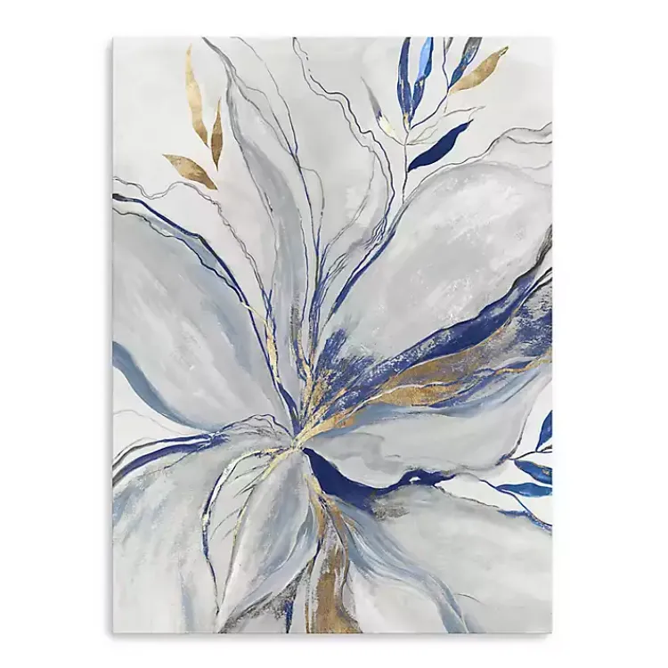 Canvas Art-Kirklands Home Gold Charcoal Bloom Canvas Art Print, 24x32 in.