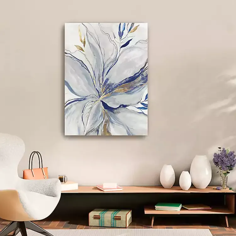 Canvas Art-Kirklands Home Gold Charcoal Bloom Canvas Art Print, 24x32 in.