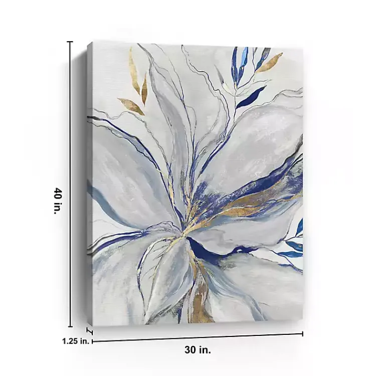 Canvas Art-Kirklands Home Gold Charcoal Bloom Canvas Art Print, 30x40 in.