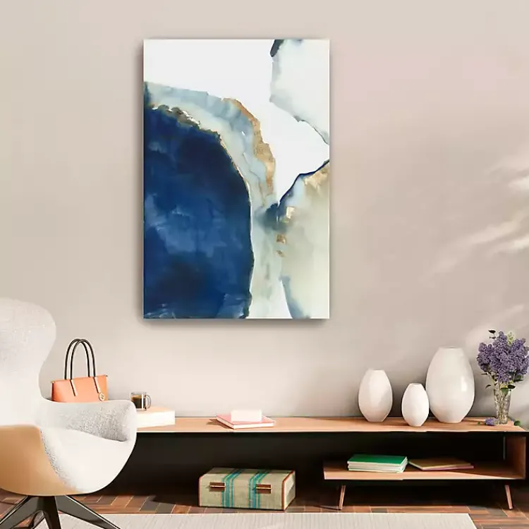 Canvas Art-Kirklands Home Shapes of Watercolor Canvas Art Print Blue