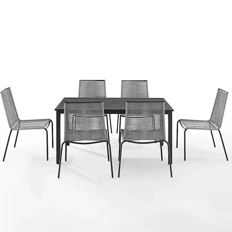 Outdoor Dining-Kirklands Home Black and Gray Rope 7-pc. Outdoor Dining Set