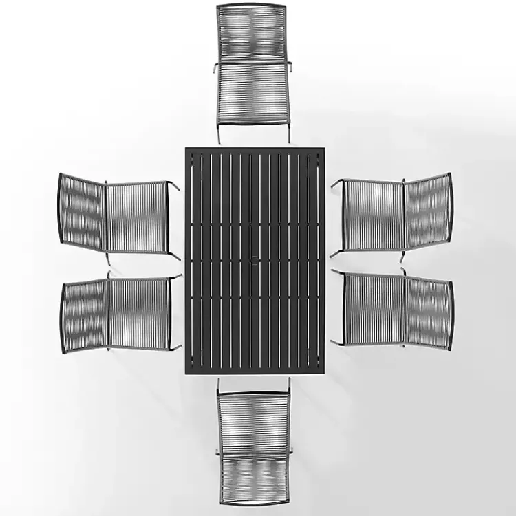 Outdoor Dining-Kirklands Home Black and Gray Rope 7-pc. Outdoor Dining Set