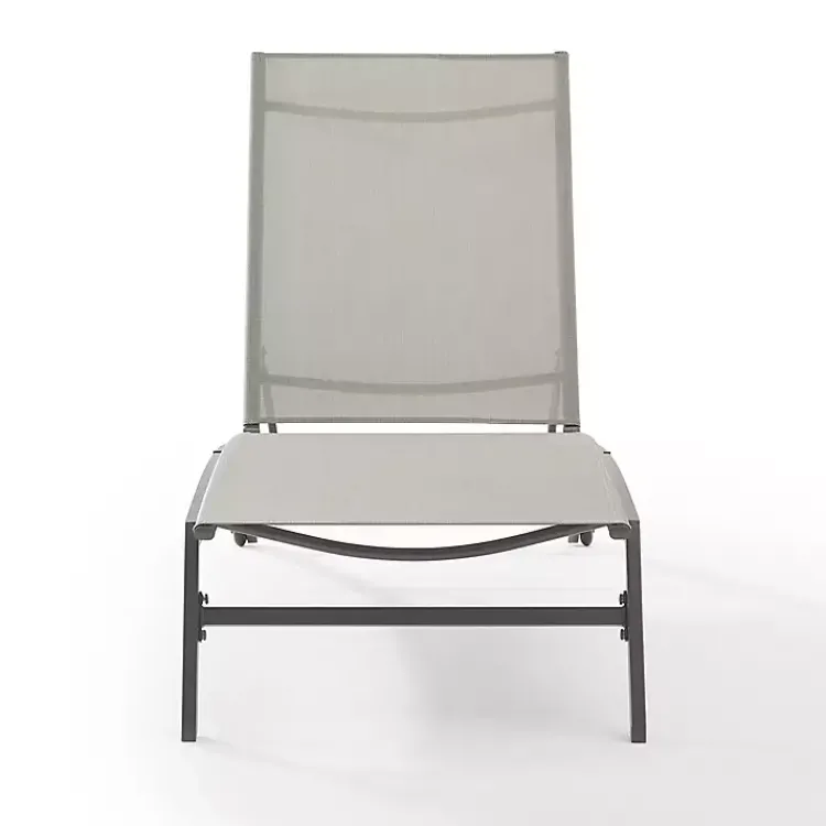 Outdoor Seating-Kirklands Home Gibson Gray Mesh Outdoor Loungers, Set of 2