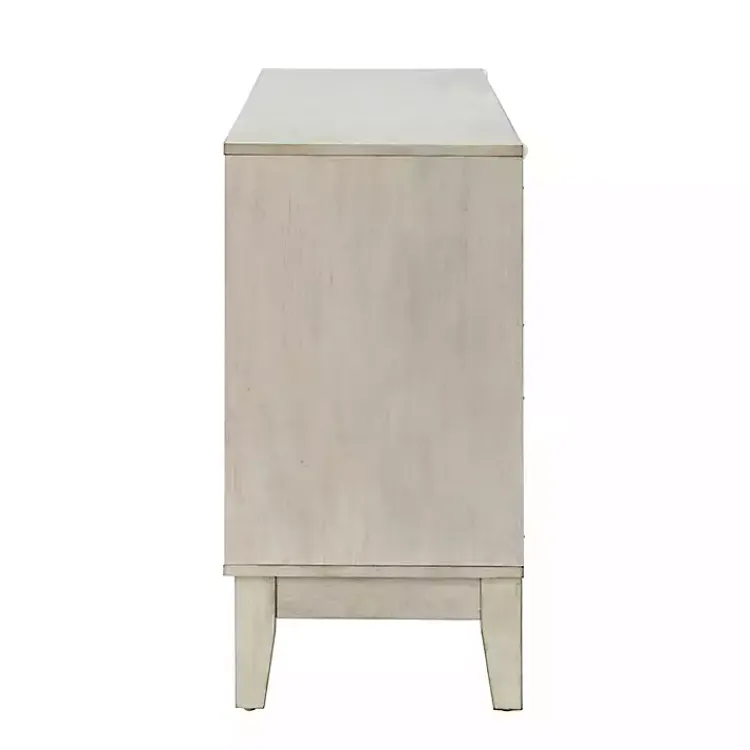 Cabinets & Sideboards-Kirklands Home Wood Geometric 4-Door Cabinet White