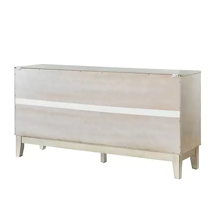 Cabinets & Sideboards-Kirklands Home Wood Geometric 4-Door Cabinet White