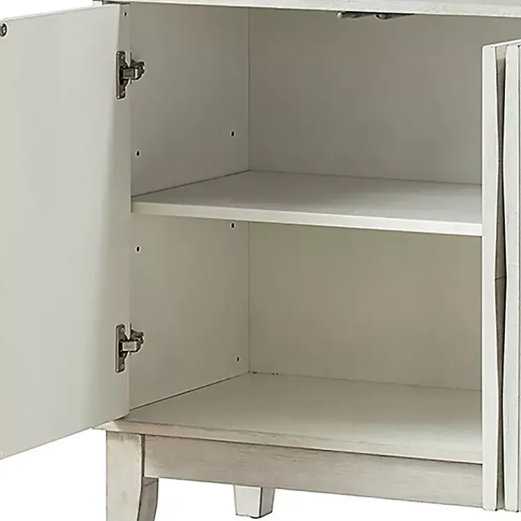 Cabinets & Sideboards-Kirklands Home Wood Geometric 4-Door Cabinet White