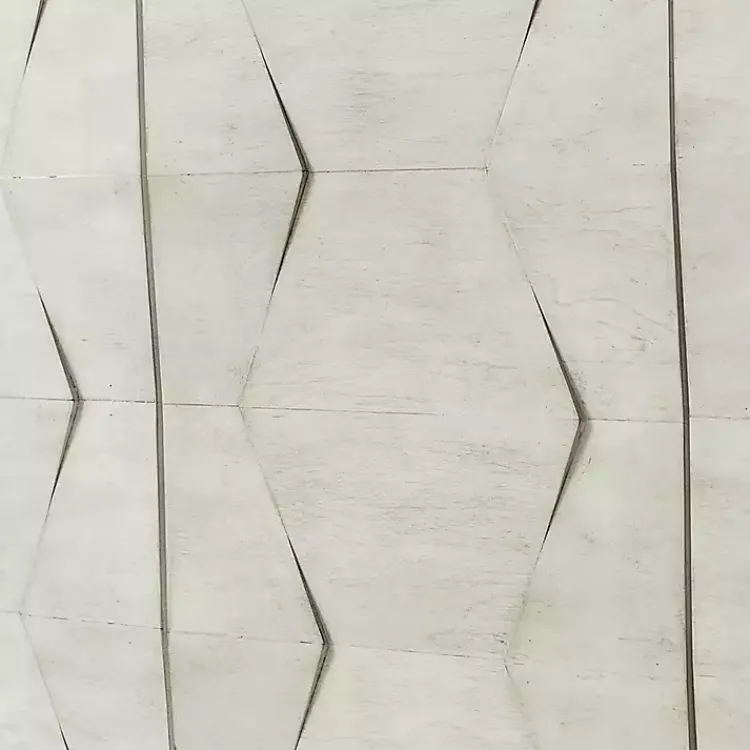 Cabinets & Sideboards-Kirklands Home Wood Geometric 4-Door Cabinet White