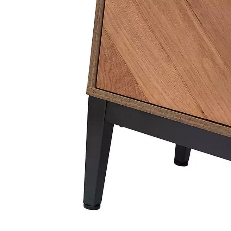 Cabinets & Sideboards-Kirklands Home Wood Chevron 4-Door Sideboard Brown