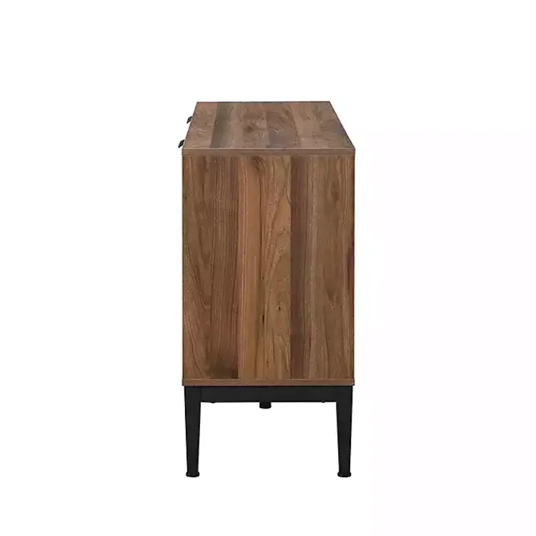 Cabinets & Sideboards-Kirklands Home Wood Chevron 4-Door Sideboard Brown