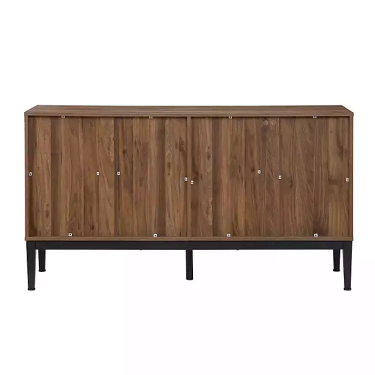 Cabinets & Sideboards-Kirklands Home Wood Chevron 4-Door Sideboard Brown