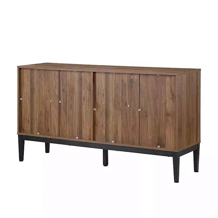 Cabinets & Sideboards-Kirklands Home Wood Chevron 4-Door Sideboard Brown