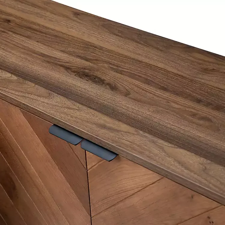 Cabinets & Sideboards-Kirklands Home Wood Chevron 4-Door Sideboard Brown