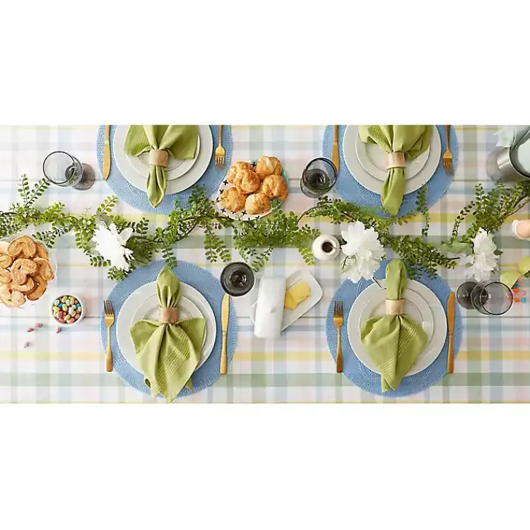 Table Linens-Kirklands Home Sweet Spring Plaid Tablecloth, 52 in. Multi