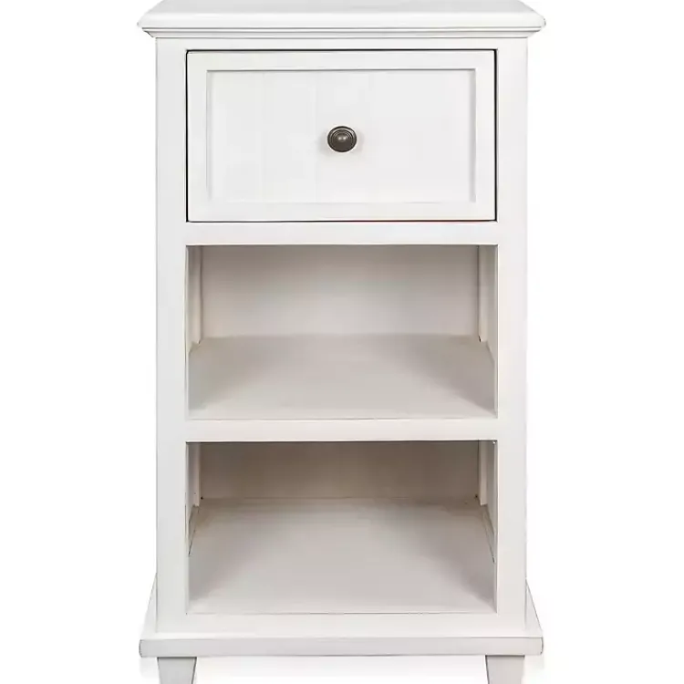 Accent & End Tables-Kirklands Home Slim Wooden 2-Shelf Side Table White