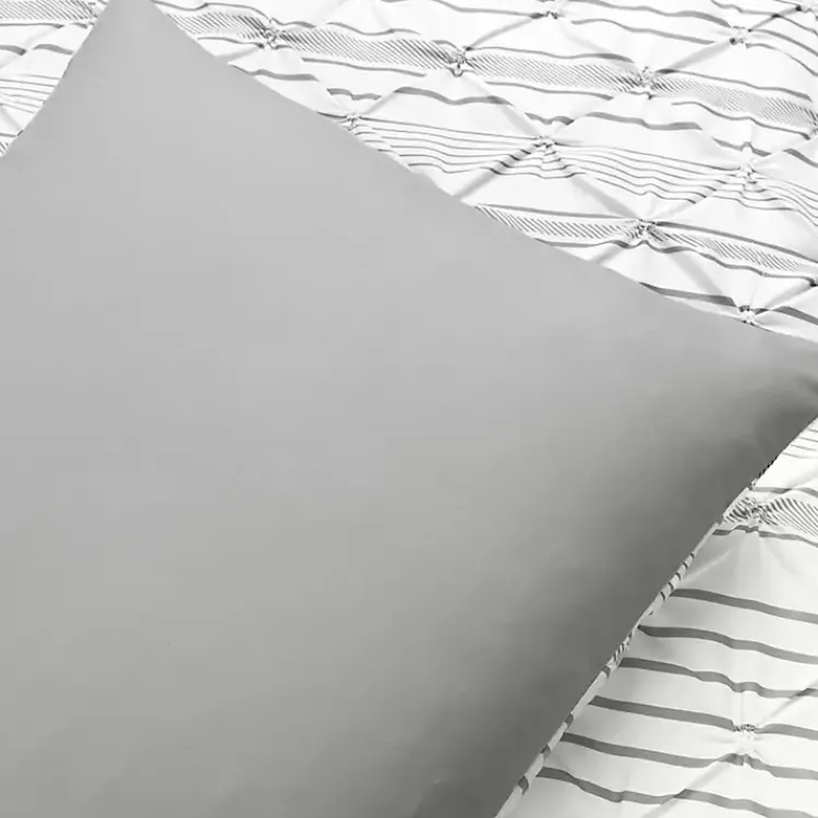 Comforters-Kirklands Home Gray Pintuck Stripe King 5-pc. Comforter Set