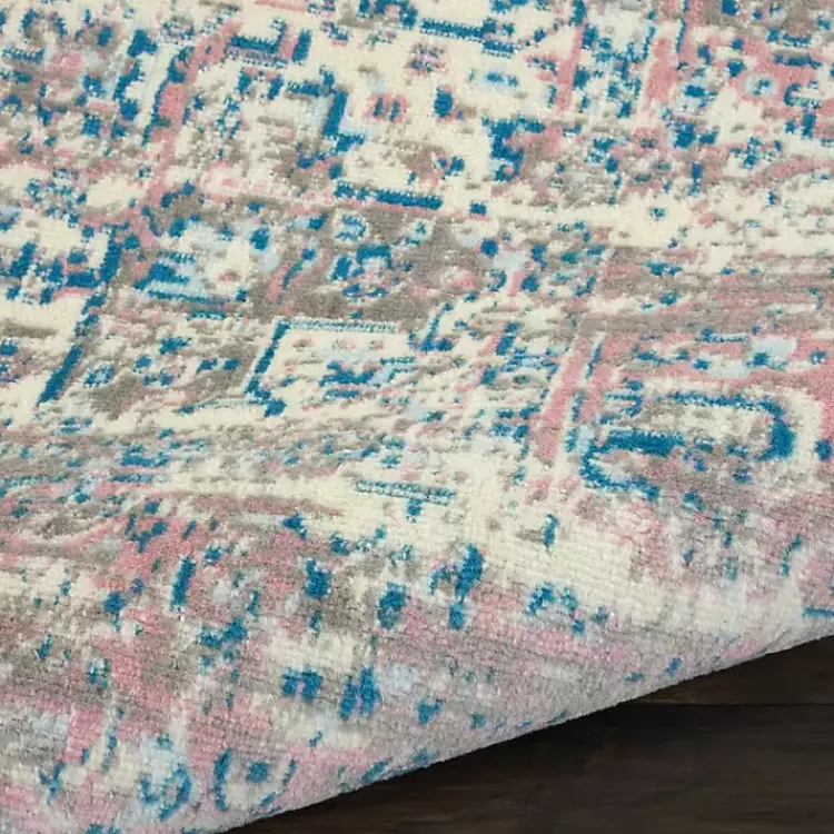 Area Rugs-Kirklands Home Ivory and Pink Central Medallion Area Rug, 7x9