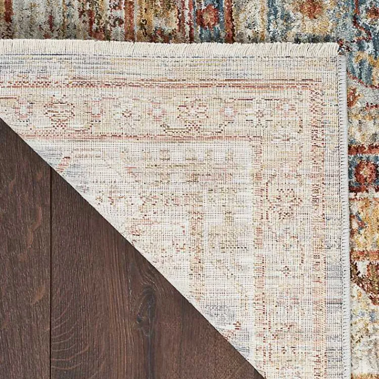 Area Rugs-Kirklands Home Blue Distressed Multi Medallion Area Rug, 5x7