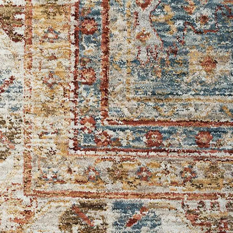 Area Rugs-Kirklands Home Blue Distressed Multi Medallion Area Rug, 5x7