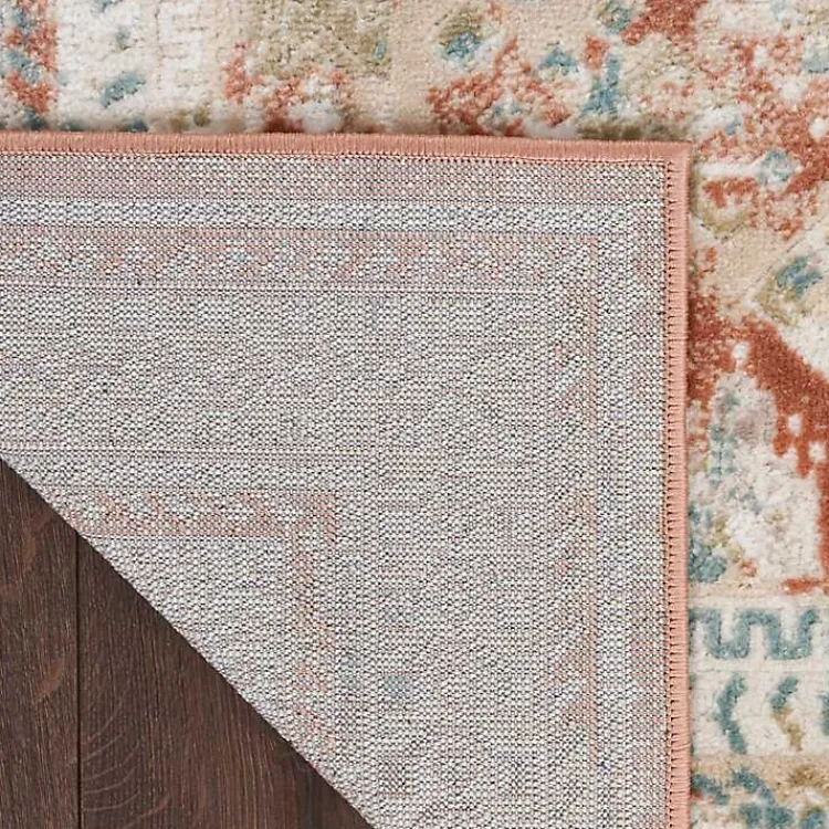Area Rugs-Kirklands Home Irsia Rust Traditional Serged Runner, 2x8