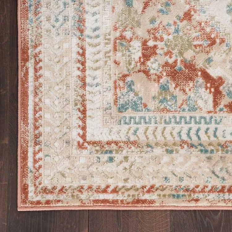 Area Rugs-Kirklands Home Irsia Rust Traditional Serged Runner, 2x8
