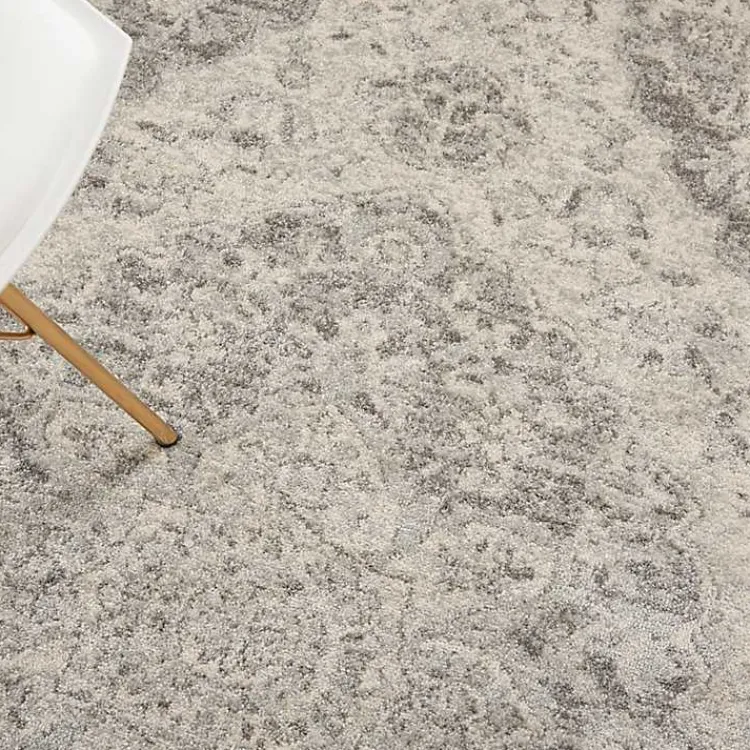 Area Rugs-Kirklands Home Ivory and Gray Oushak Medallion Area Rug, 6x9