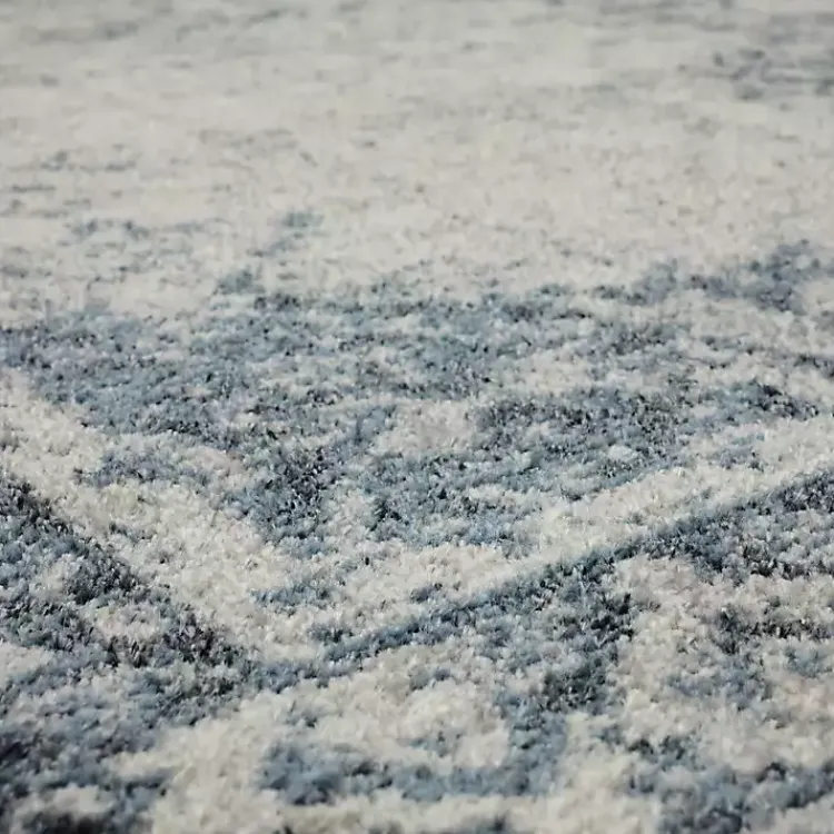 Area Rugs-Kirklands Home Blue and Cream Blackwell Runner, 2x10