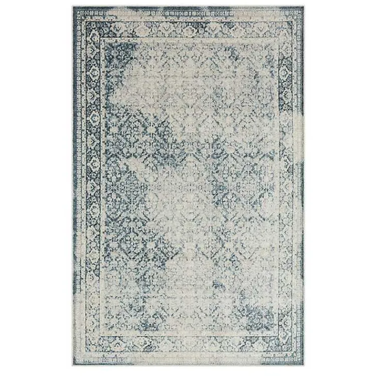 Area Rugs-Kirklands Home Blue and Cream Blackwell Area Rug, 6x9