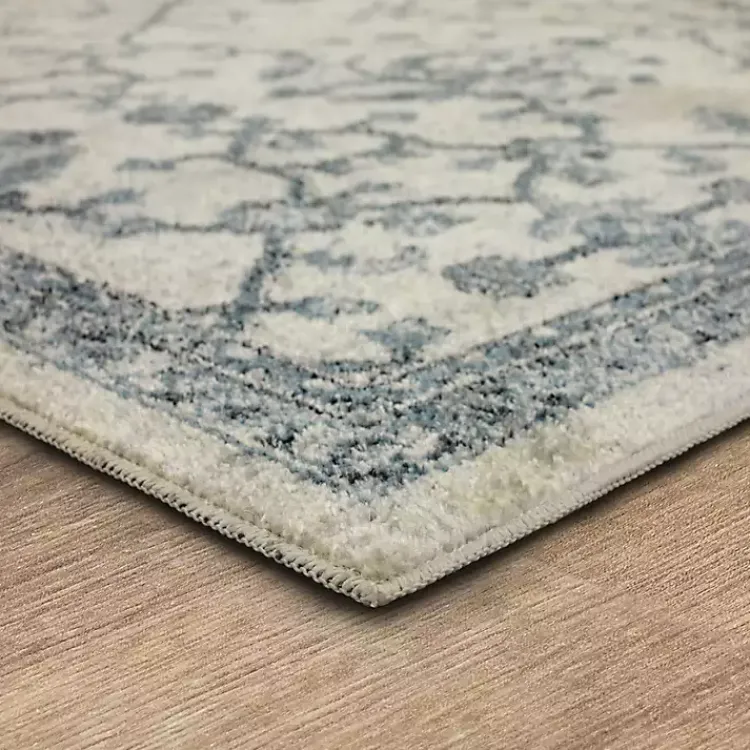 Area Rugs-Kirklands Home Blue and Cream Granary Runner, 2x10
