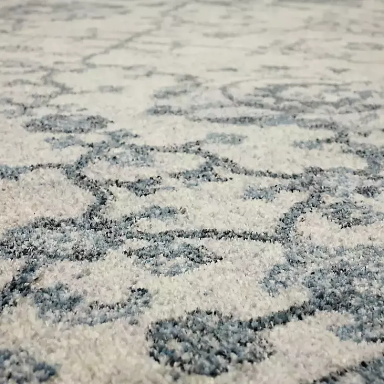 Area Rugs-Kirklands Home Blue and Cream Granary Runner, 2x10