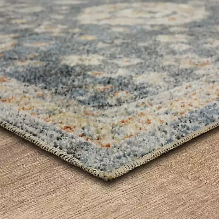 Area Rugs-Kirklands Home Anthracite Granary Floral Runner, 2x10 Blue