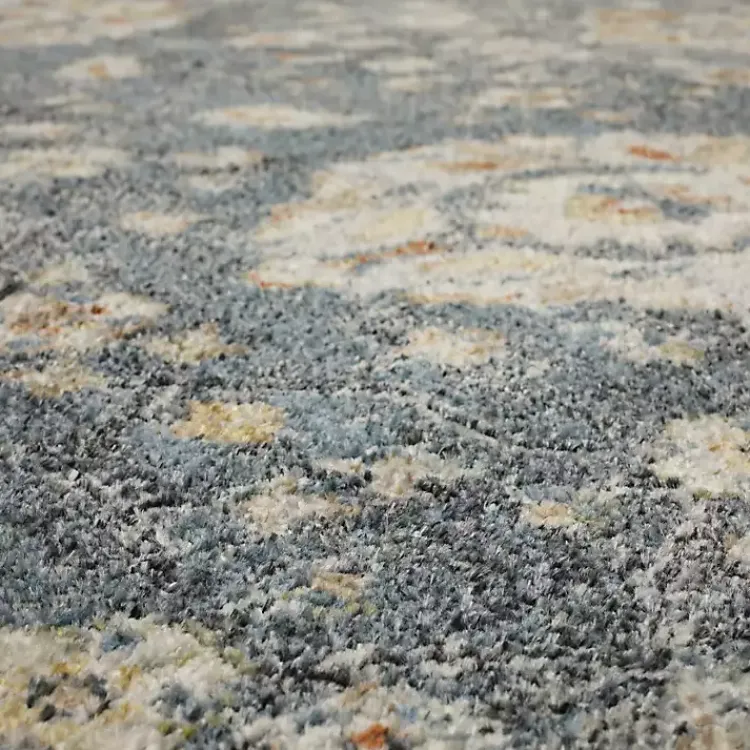 Area Rugs-Kirklands Home Anthracite Granary Floral Runner, 2x10 Blue